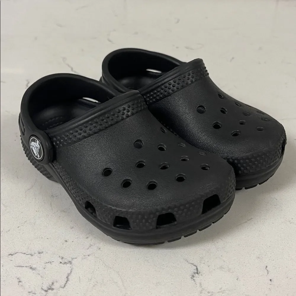 CROCS Kids Black Water Shoes Crocs Little Classic Clog Size 7